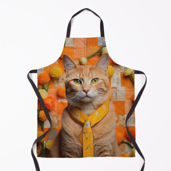 Item preview, Feline Elegance among Orange Petunias designed and sold by Casanova Originals.