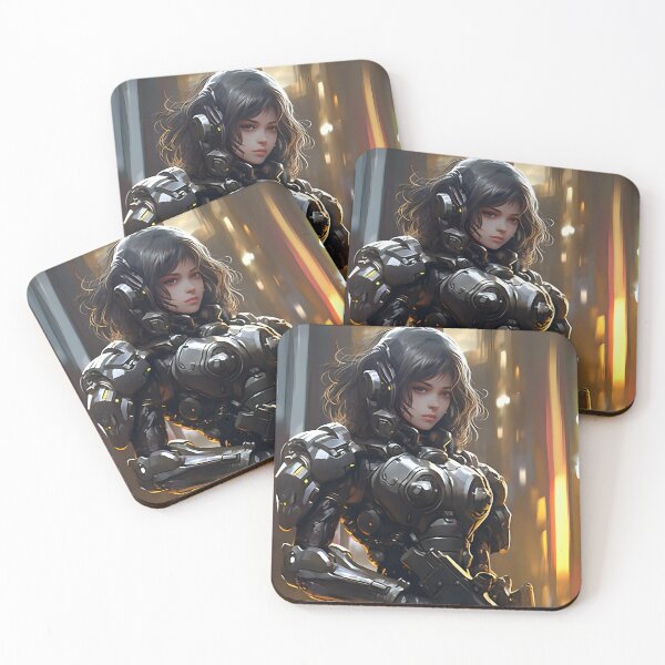 Item preview, Cyberpunk Warrior in Power Armor: Action Art by Nagasawa Rosetsu designed and sold by CinEmmaDesign.