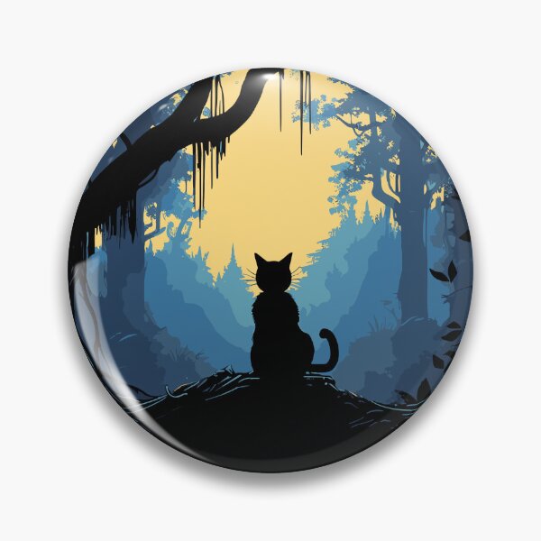 Item preview, Black Cat In Magic Forest Under Moonlight designed and sold by BrilliantTShop.