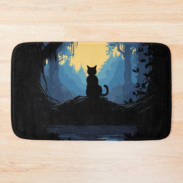 Item preview, Black Cat In Magic Forest Under Moonlight designed and sold by BrilliantTShop.