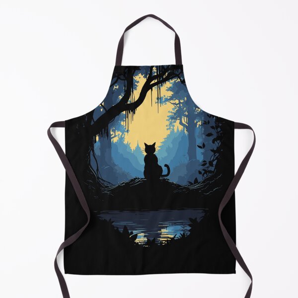 Item preview, Black Cat In Magic Forest Under Moonlight designed and sold by BrilliantTShop.