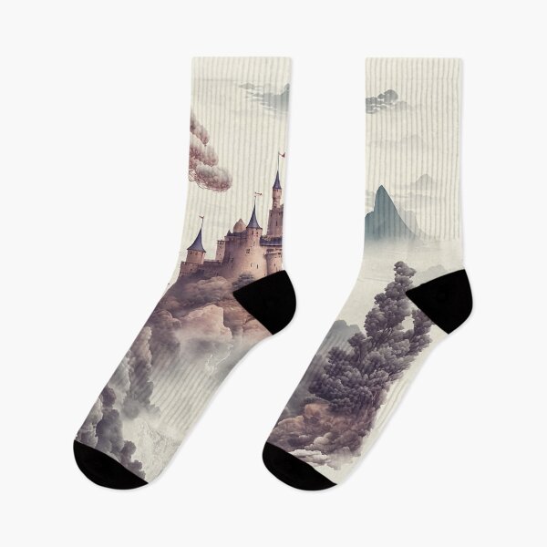 Item preview, Vintage image of a beautiful fantasy valley with a castle designed and sold by SimpleWallArt.