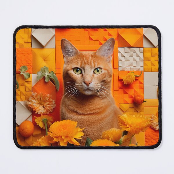 Item preview, Playing in the Garden: A Cat among Orange Flowers designed and sold by Casanova Originals.
