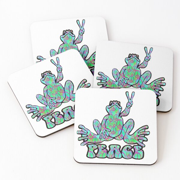 Item preview, Turquois Peace Frog with Peace Signs designed and sold by natnat7w.