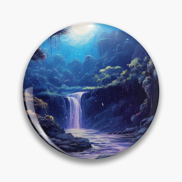 Artikelvorschau, Celestial Serenity: Moonlit Waterfall Art for Tranquil Souls entworfen und verkauft von joanwatson45.