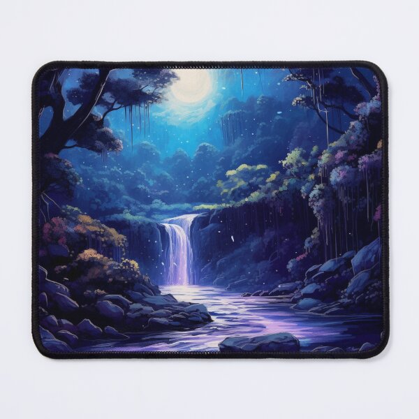 Item preview, Celestial Serenity: Moonlit Waterfall Art for Tranquil Souls designed and sold by joanwatson45.