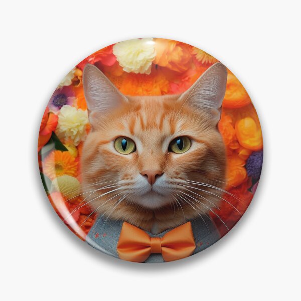 Item preview, Colorful and Character: Cat with Bow among Flowers designed and sold by Casanova Originals.