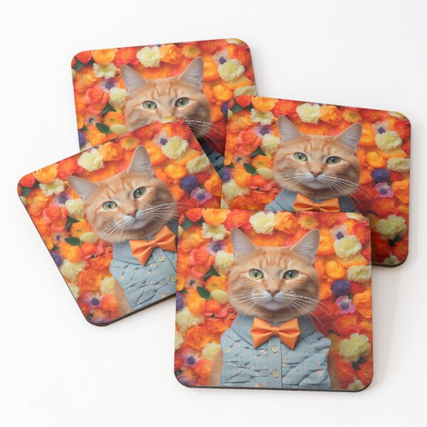 Item preview, Colorful and Character: Cat with Bow among Flowers designed and sold by Casanova Originals.