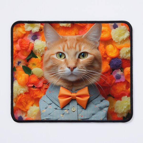 Item preview, Colorful and Character: Cat with Bow among Flowers designed and sold by Casanova Originals.