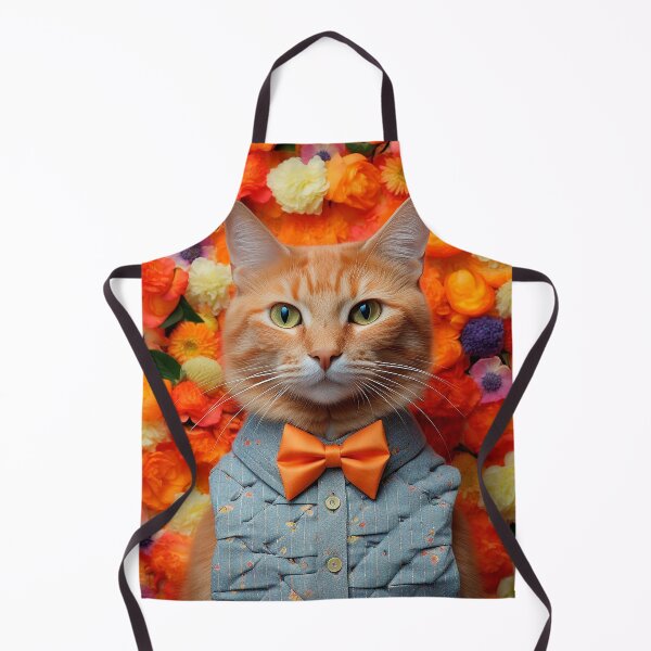 Item preview, Colorful and Character: Cat with Bow among Flowers designed and sold by Casanova Originals.