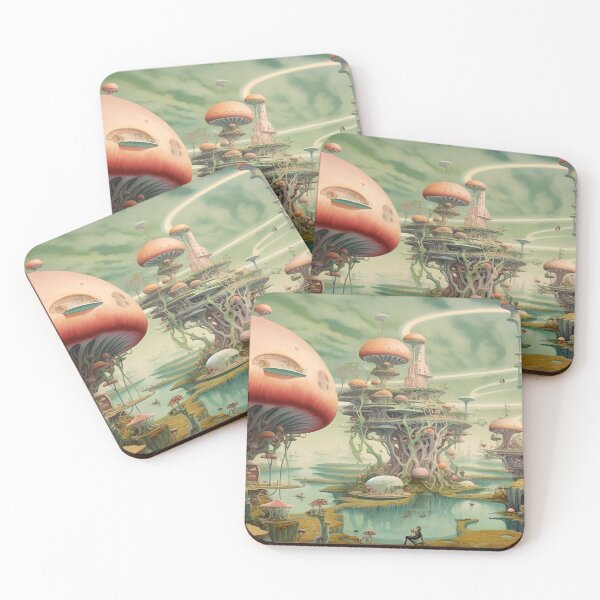 Item preview, Surreal mushroom swamp city designed and sold by Rebelka.