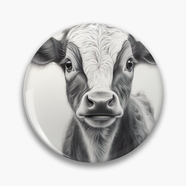 Item preview, Innocent Gaze - Illustration of a Sweet and Endearing Cow designed and sold by Neuronexia.