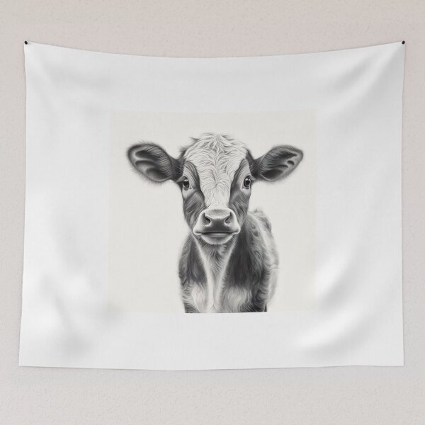 Item preview, Innocent Gaze - Illustration of a Sweet and Endearing Cow designed and sold by Neuronexia.