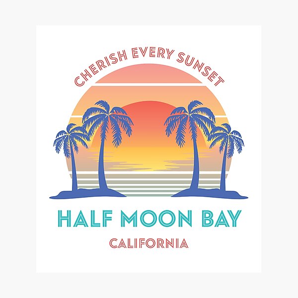 Item preview, Retro Half Moon Bay Beach - Cherish Every Sunset designed and sold by Whimsical  Thinker.