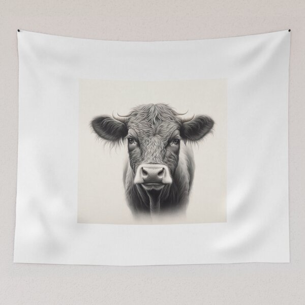 Item preview, Bovine Purity - Illustration of an Elegant Cow on a White Background designed and sold by Neuronexia.