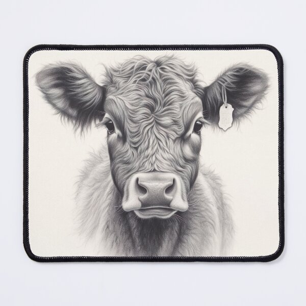 Artikelvorschau, Bovine Elegance - Illustration of a Graceful Cow on a White Background entworfen und verkauft von Neuronexia.