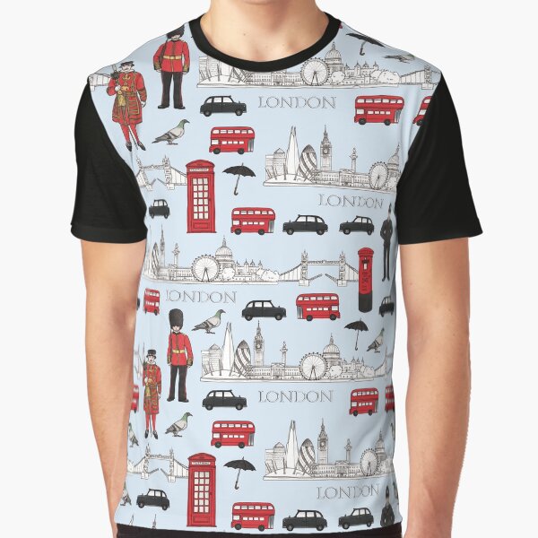 London Skyline and Icons Graphic T-Shirt