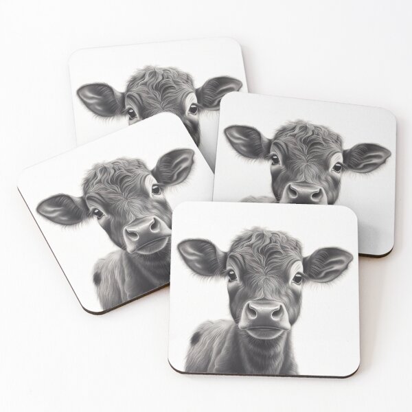 Item preview, Bovine Harmony - Illustration of a Peaceful Cow on a White Background designed and sold by Neuronexia.