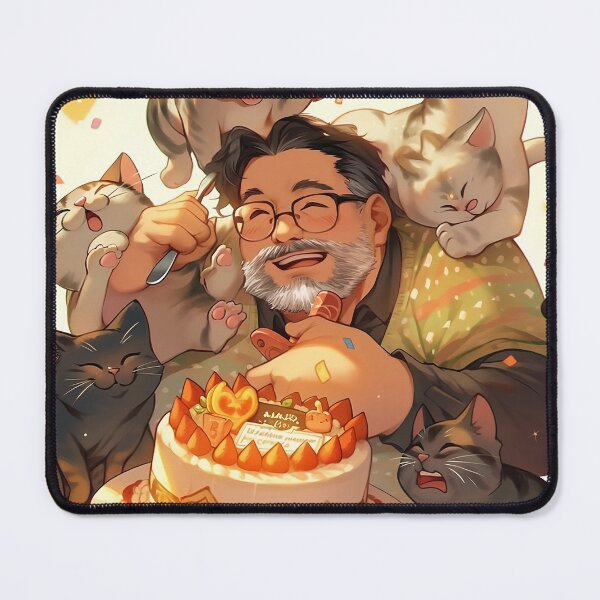 Item preview, Human Father Celebrates Father's Day with Little Kittens designed and sold by BDMeow.