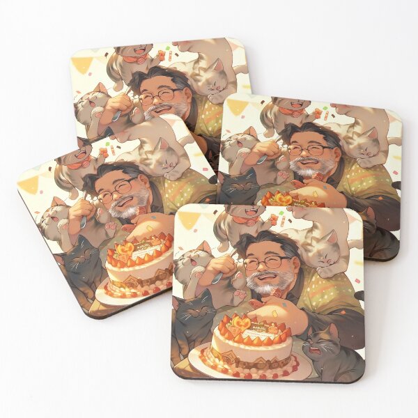 Item preview, Human Father Celebrates Father's Day with Little Kittens designed and sold by BDMeow.