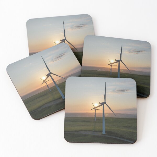 Item preview, Wind farm sunset on Betws Mountain designed and sold by Leighton Collins.