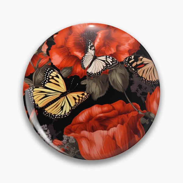 Artikelvorschau, Floral Pattern Poppy and Butterfly entworfen und verkauft von MTJ-Mushrooms.