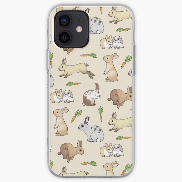 Rabbits - Cute Bunnies and Carrots iPhone Soft Case