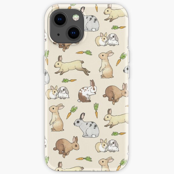 Rabbits - Cute Bunnies and Carrots iPhone Soft Case