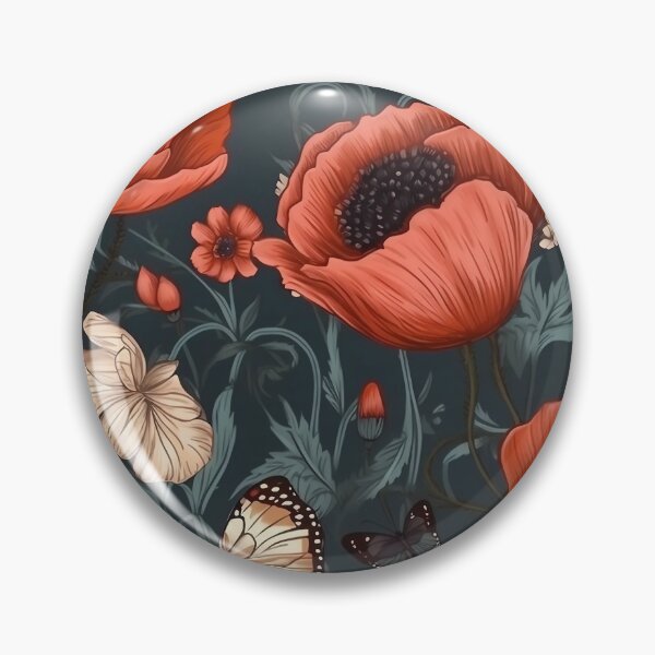 Artikelvorschau, Floral Pattern Poppy and Butterfly entworfen und verkauft von MTJ-Mushrooms.