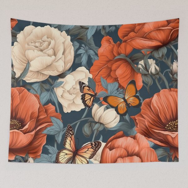 Aperçu de l'œuvre Floral Pattern Poppy and Butterfly créée et vendue par MTJ-Mushrooms.