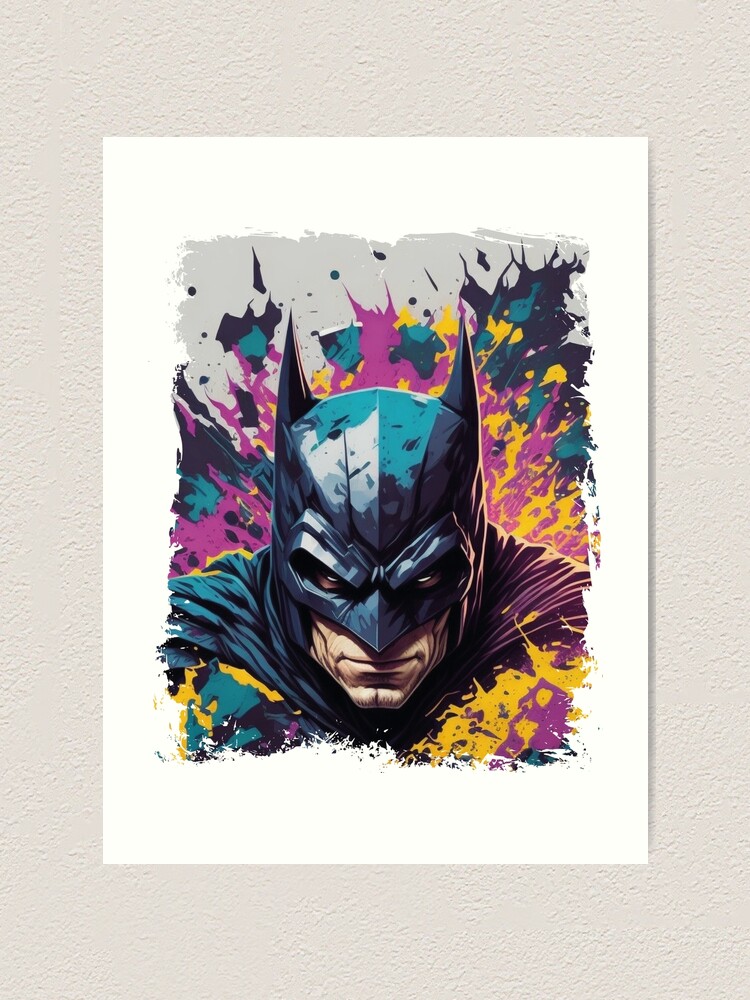 Batman Logo - Super Hero's White Framed Wall Hanging Art Print for