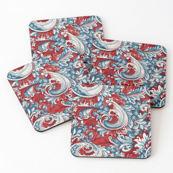 Item preview, Classic Americana Floral Pattern: Red, Blue, and White designed and sold by GiveMeMood.