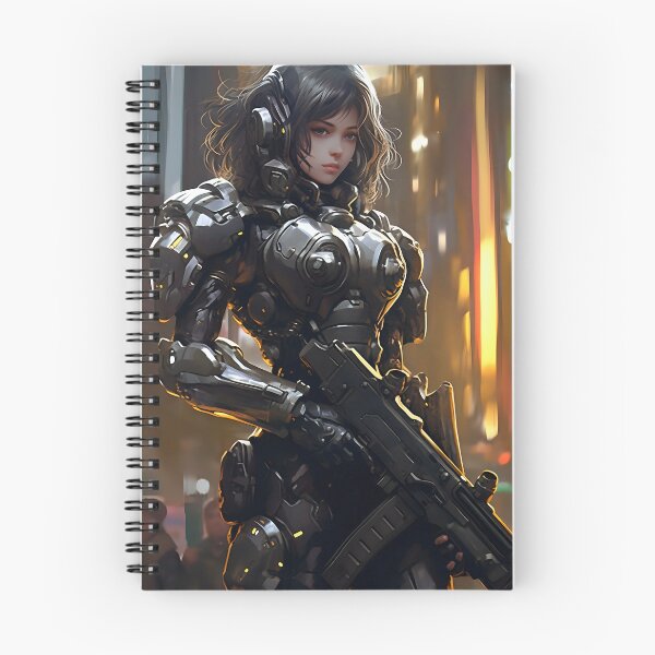 Item preview, Cyberpunk Warrior in Power Armor: Action Art by Nagasawa Rosetsu designed and sold by CinEmmaDesign.