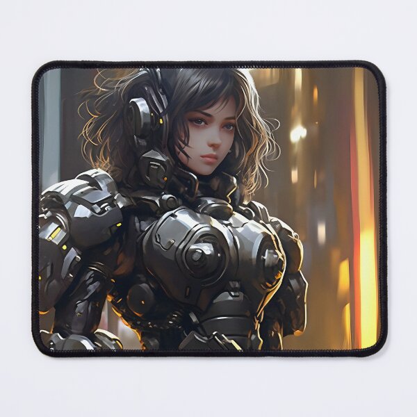Item preview, Cyberpunk Warrior in Power Armor: Action Art by Nagasawa Rosetsu designed and sold by CinEmmaDesign.