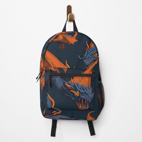Item preview, Orange And Blue Flying Dragons Tileable Seamless Pattern Design designed and sold by LuckDragonGifts.