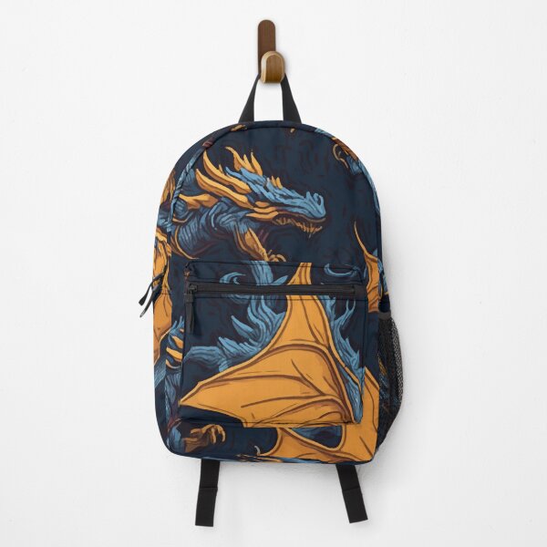 Item preview, Blue And Orange Flying Dragons Tileable Seamless Pattern Design designed and sold by LuckDragonGifts.