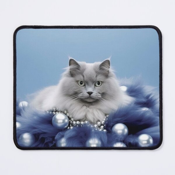 Item preview, Russian Blue Cat with Pearls - Beautiful Cats Art designed and sold by DigitalArties.