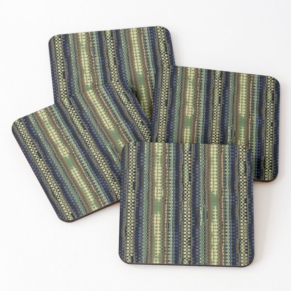 Artikelvorschau, Green and Blue Abstract Stripes Pattern entworfen und verkauft von Trevor Hirst.