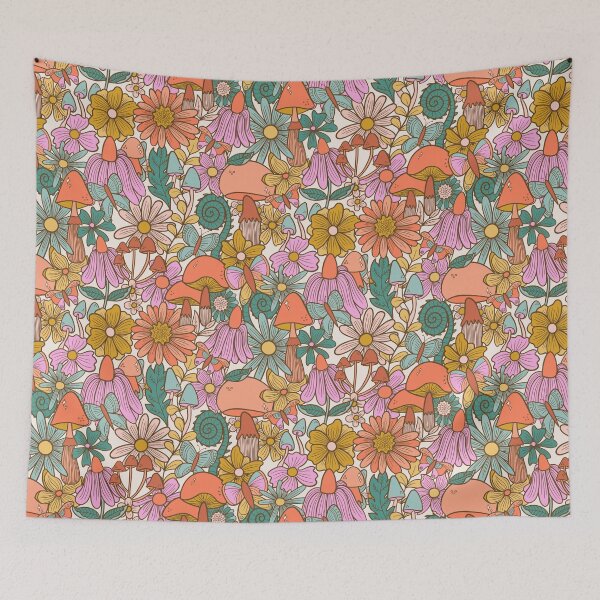 Item preview, Summery floral butterflies ferns toadstools leaves designed and sold by Kimmygowland.