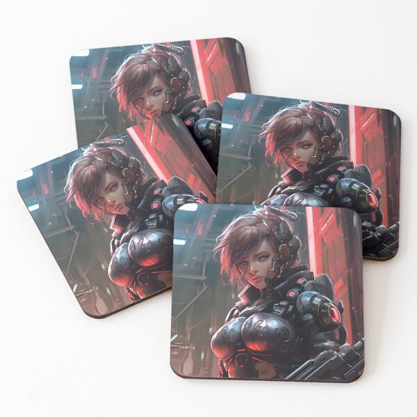 Item preview, Cyberpunk Warrior in Power Armor: Action Art by Nagasawa Rosetsu designed and sold by CinEmmaDesign.