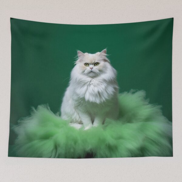 Item preview, Cat on Green Plush - Beautiful Cats Art designed and sold by DigitalArties.