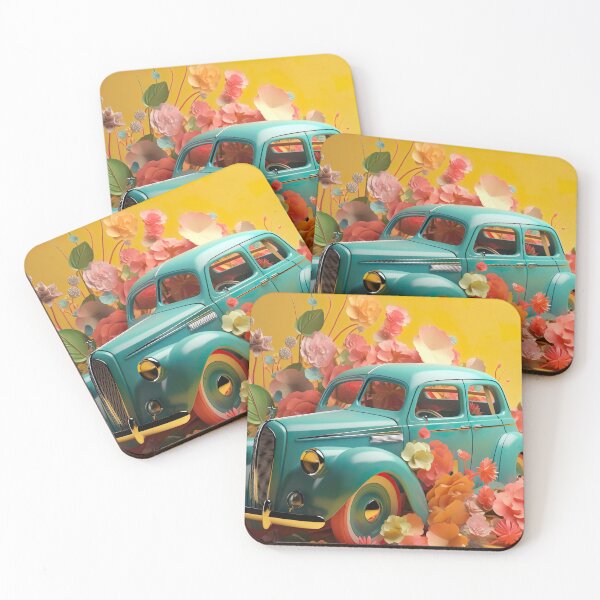 Item preview, Coche antiguo con flores. designed and sold by PoppinArtFox.