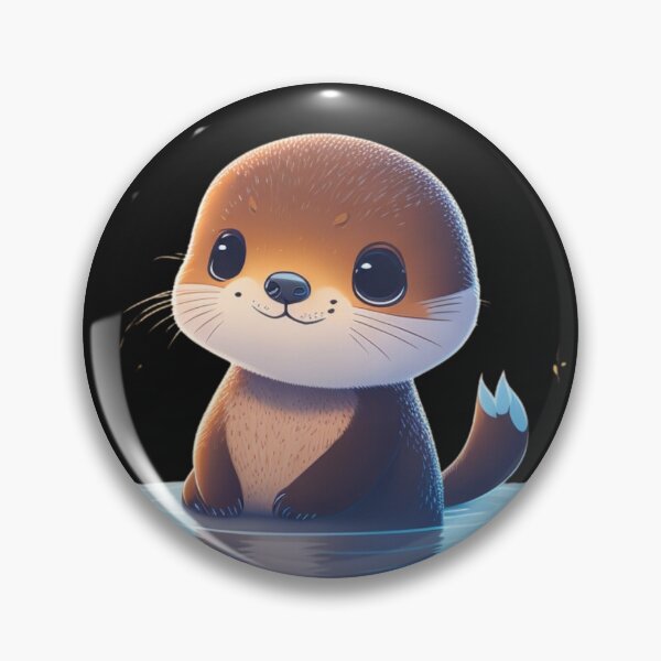 Item preview, Very Cute Sea Otter Digital Art designed and sold by ChibiArtline.