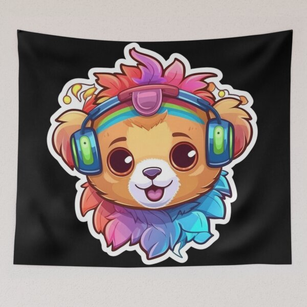 Item preview, Cute KawaiiMadness Kawaii Baby Lion Jamming designed and sold by KawaiiMadness7.