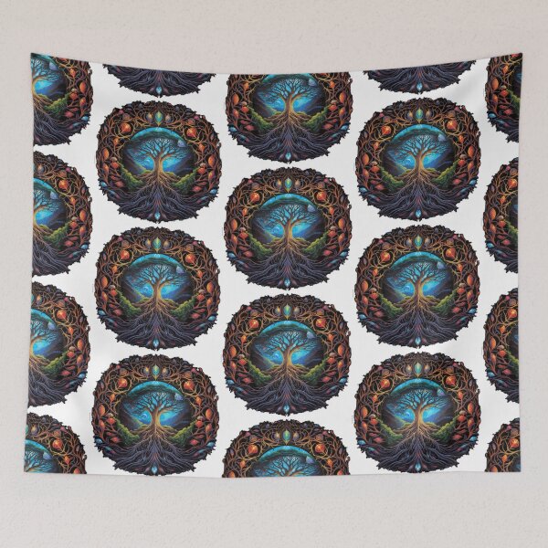 Item preview, Colorful, Aesthetic, Norse | White | Sacred Yggdrasil Tree designed and sold by FantasySoul.