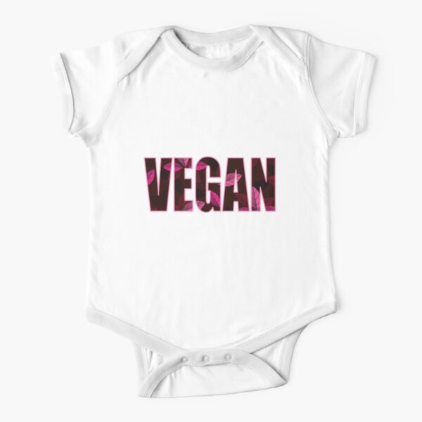 Vegan Typography 3 Short Sleeve Baby One-Piece