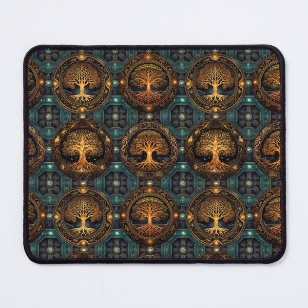 Item preview, Golden Yggdrasil Celtic Knot Pattern | Gold and Green designed and sold by FantasySoul.