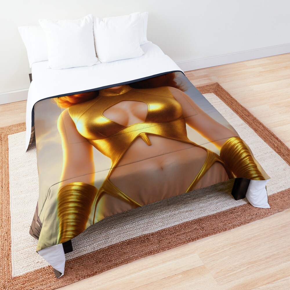 Portrait Of The Goddess Andanina Fantasy AI Concept Art by Xzendor7 Comforter