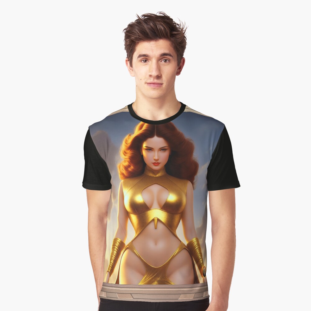 Portrait Of The Goddess Andanina Fantasy AI Concept Art by Xzendor7 Graphic T-Shirt