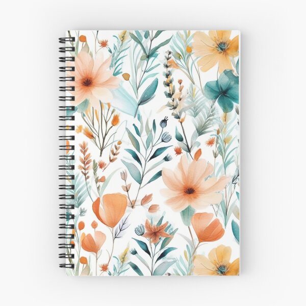 Aperçu de l'œuvre Floral aquarelle pêche-turquoise créée et vendue par DaisyMarroquin.